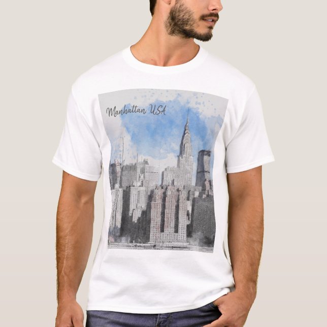 New York City Manhattan Skyline T-Shirt (Front)