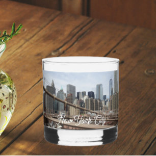 New York City Manhattan Skyline Whiskey Glass