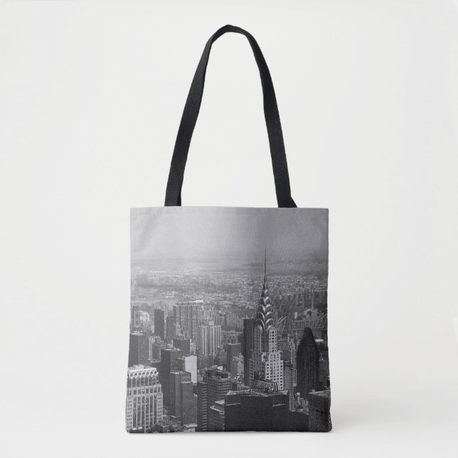 New York City, Manhattan Skyline with Heart, Cool Tote Bag (Front)