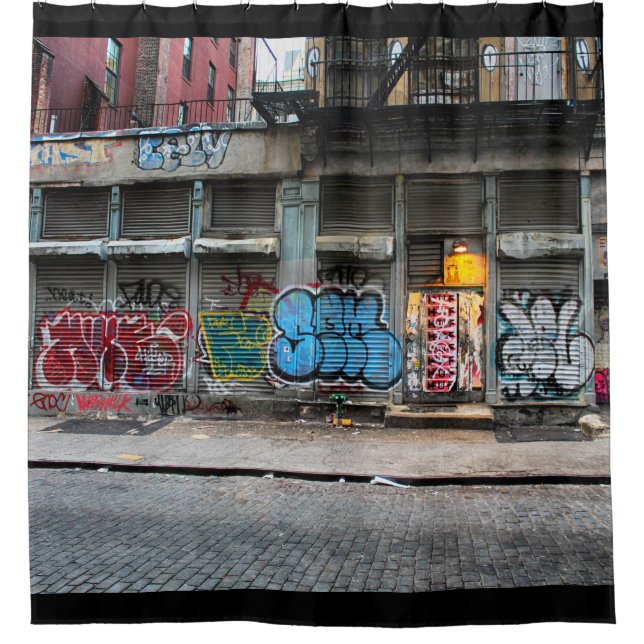 New York City Manhattan Street Scene Shower Curtain (Front)