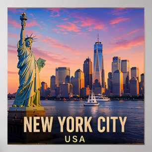 New York City Manhattan Travel Gift Poster