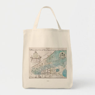 New York City Map, 1728 Tote Bag