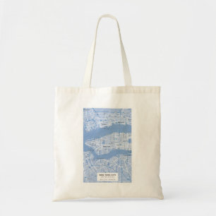 New York City Map (Blue) Tote Bag