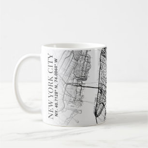 New York City Map   Coffee Mug