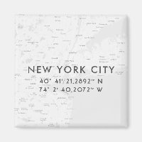 New York City Map Custom Coordinates | Light Grey