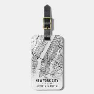 New York City Map Luggage Tag