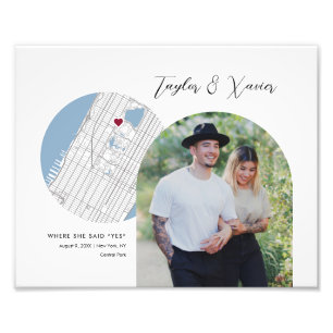 New York City Map Wedding Engagement Photo Gift