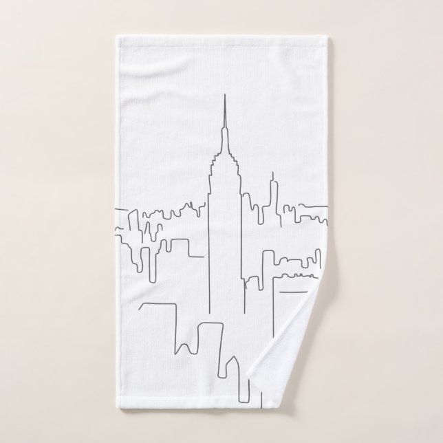 New York City Minimal Line Bath Towel Set (Hand Towel)