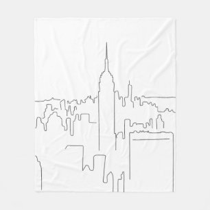 New York City Minimal Line Fleece Blanket