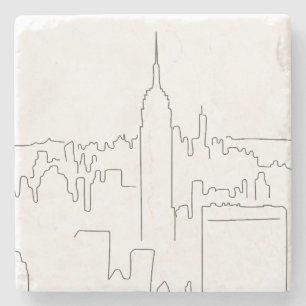 New York City Minimal Line Stone Coaster