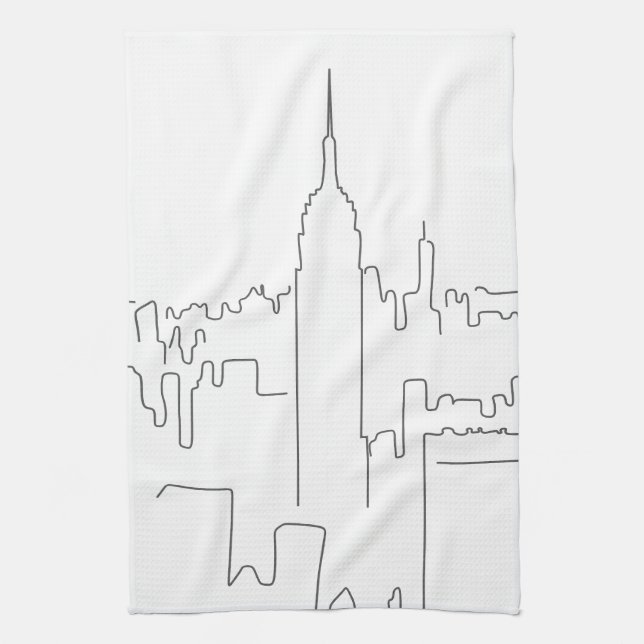 New York City Minimal Line Tea Towel (Vertical)