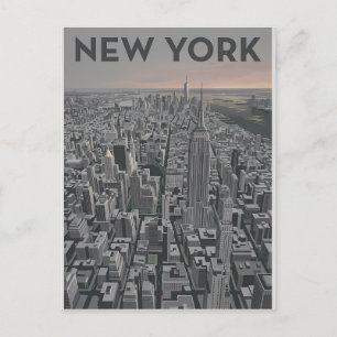 New York City Minimalist Skyline Art Postcard