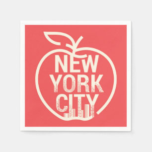NEW YORK CITY Modern Big Apple Red   Napkin