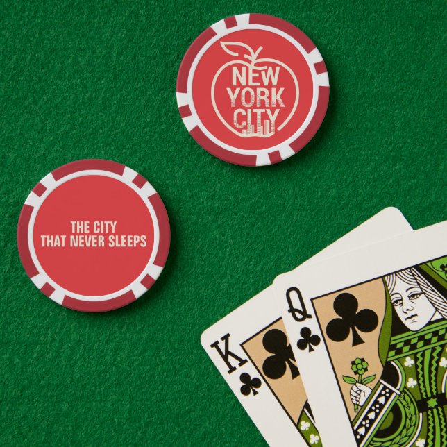 New York City Modern Big Apple Red Poker Chips (Poker Table (Double))