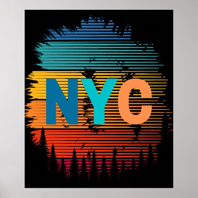New York City Modern Colourful Design Poster (Front)