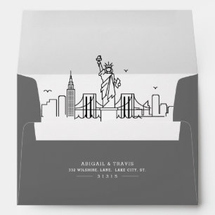 New York City Modern Deco Skyline Reveal Envelope