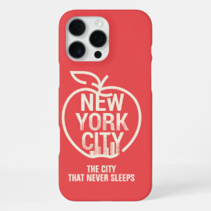 NEW YORK CITY Modern Red Big Apple Skyline iPhone 16 Pro Max Case