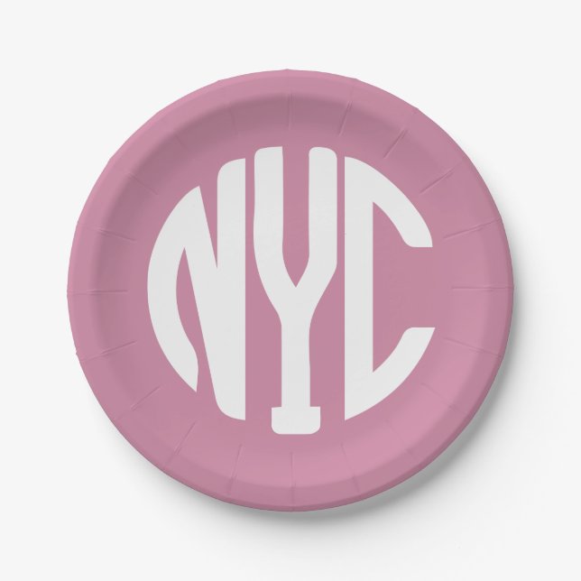 New York City monogram Paper Plate (Front)