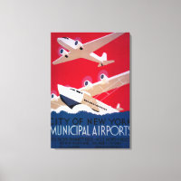 New York City Municipal Airport Vintage Poster