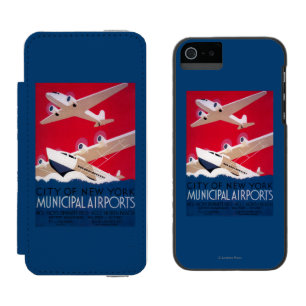 New York City Municipal Airport Vintage Poster Incipio Watson™ iPhone 5 Wallet Case