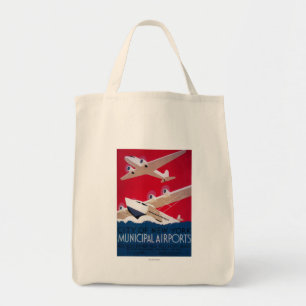 New York City Municipal Airport Vintage Poster Tote Bag