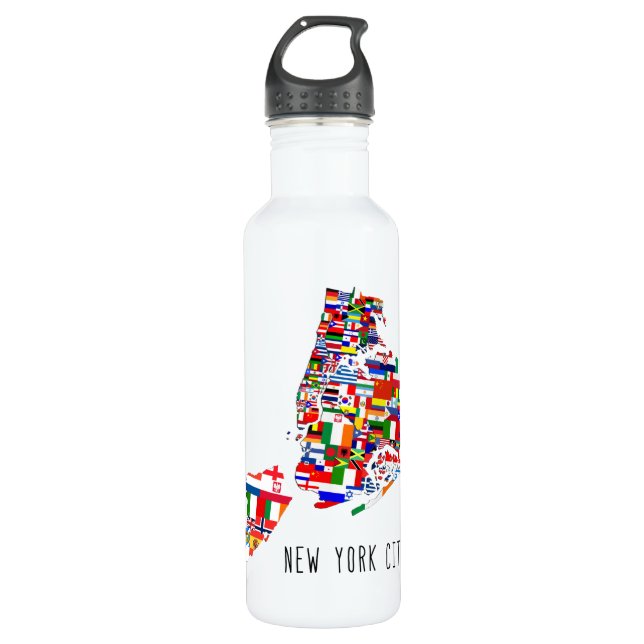 New York City Neighbourhood Flags 710 Ml Water Bottle (Front)