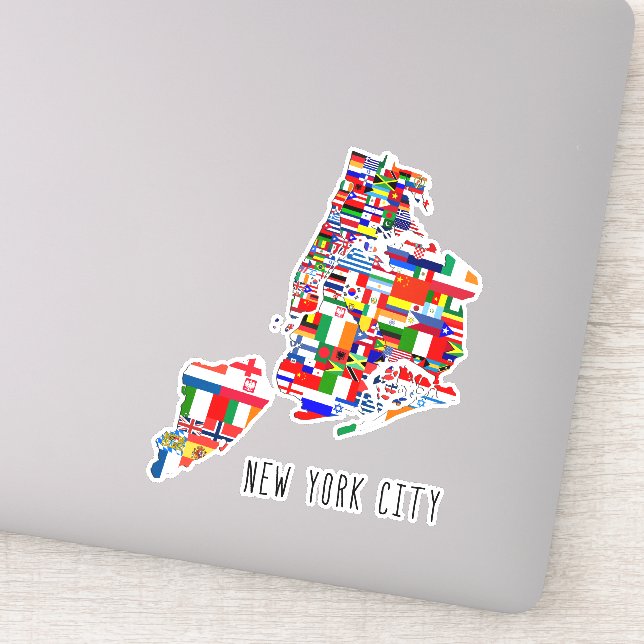 New York City Neighbourhoods Map Flag Art (Detail)