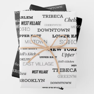 New York City Neighbourhoods Wrapping Paper Sheet