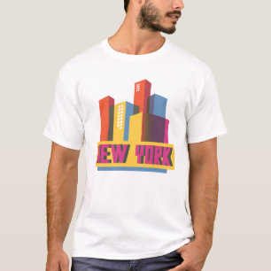 New York City   Neon Skyline T-Shirt
