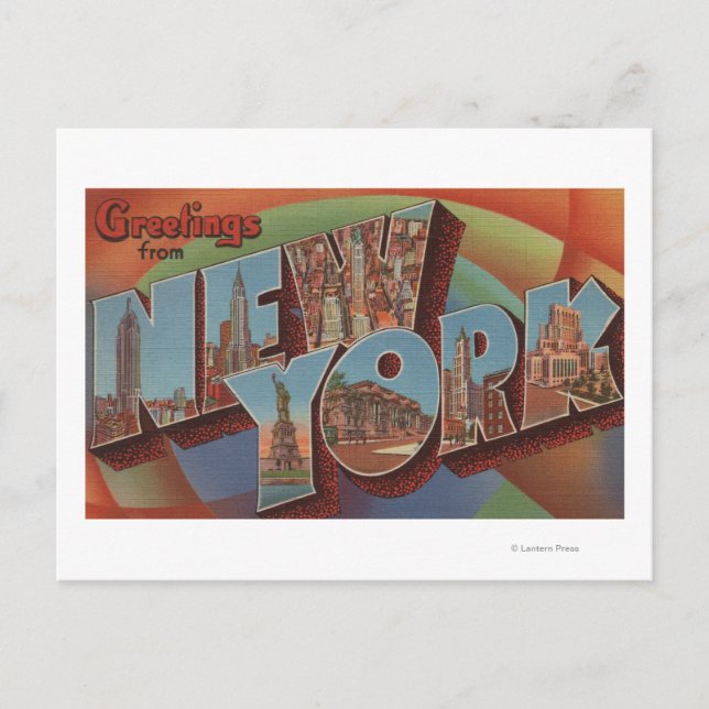 New York City, New York - Large Letter Scenes 3 Postcard (Front)