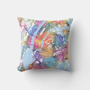 New York City New York Map Cushion