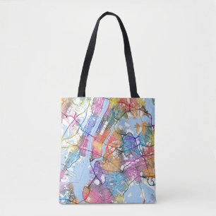 New York City New York Map Tote Bag