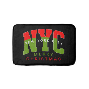 New York City New York Merry Christmas Travel Gift Bath Mat