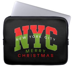 New York City New York Merry Christmas Travel Gift Laptop Sleeve