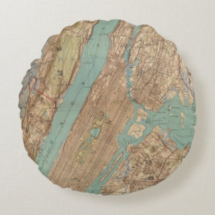 New York City, New York Round Cushion