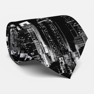 New York City Night Artwork Tie