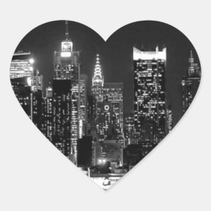 New York City Night Heart Sticker