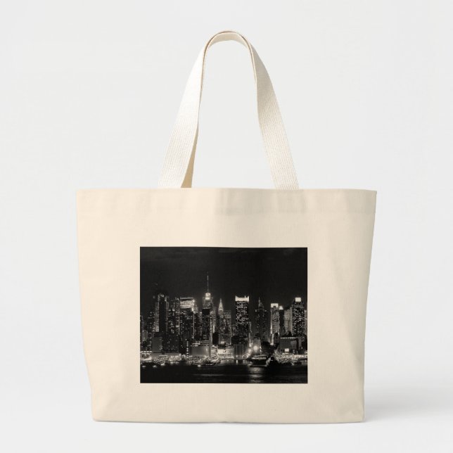 New York City Night Large Tote Bag (Front)