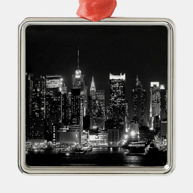 New York City Night Metal Tree Decoration (Front)