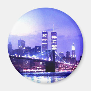 New York City Night Panorama Magnet