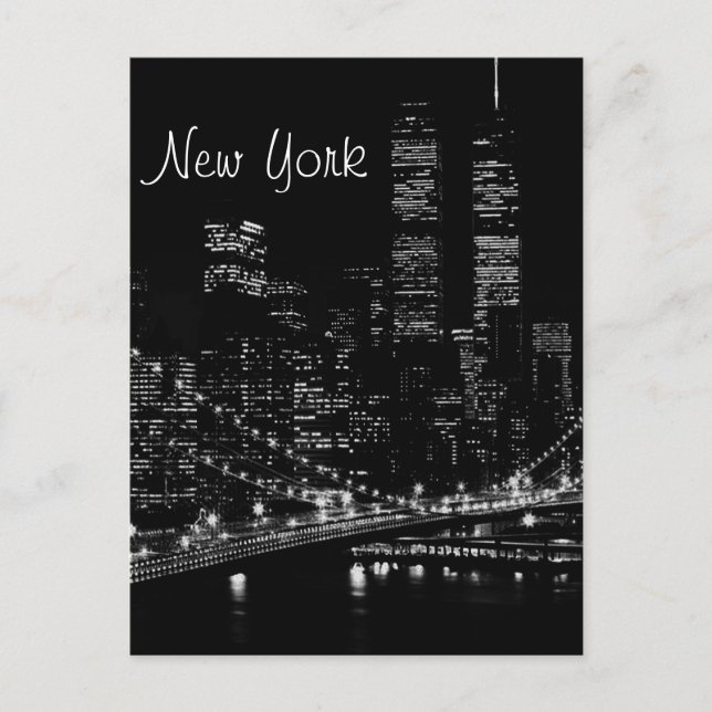 New York City Night Postcard (Front)