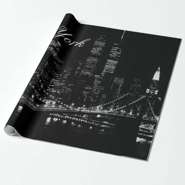 New York City Night Wrapping Paper (Unrolled)