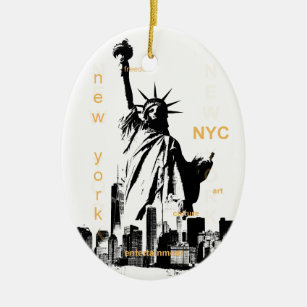 New York City Ny Nyc Statue of Liberty Ceramic Tree Decoration