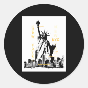 New York City Ny Nyc Statue Of Liberty Classic Round Sticker