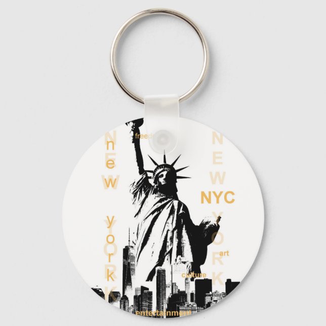 New York City Ny Nyc Statue of Liberty Key Ring (Front)