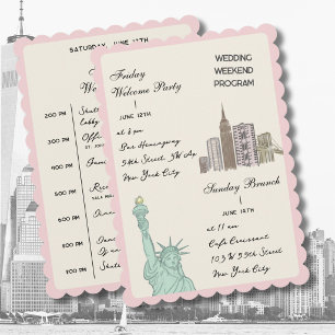 New York City NY Wedding Itinerary weekend Program Programme