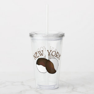 New York City NYC Black-and-White Cookie Acrylic Tumbler
