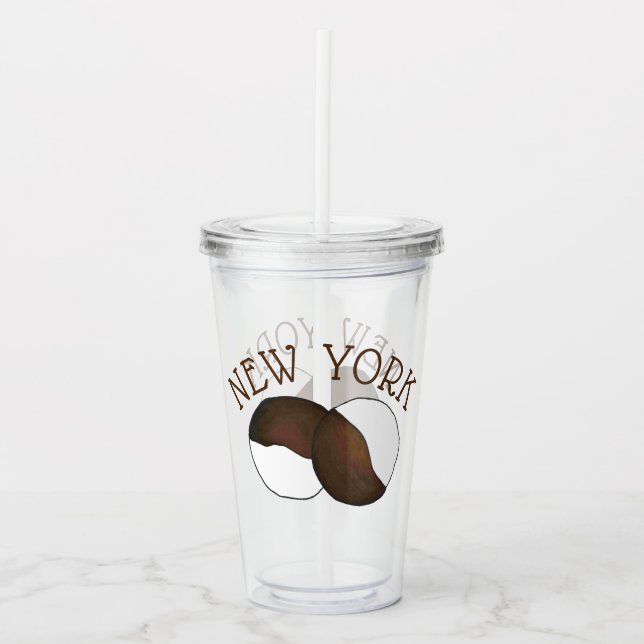 New York City NYC Black-and-White Cookie Acrylic Tumbler (Front)