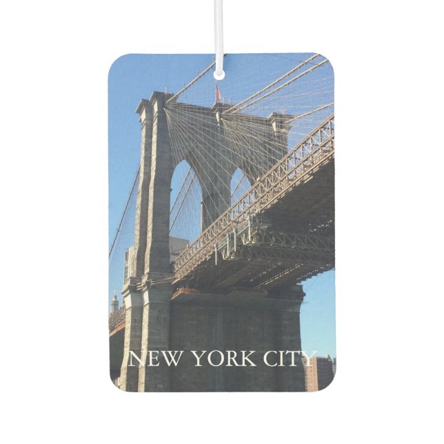 New York City NYC Brooklyn Bridge Photograph Car Air Freshener (Front)