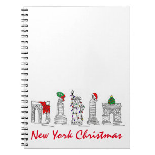 New York City NYC Christmas Landmarks Architecture Notebook